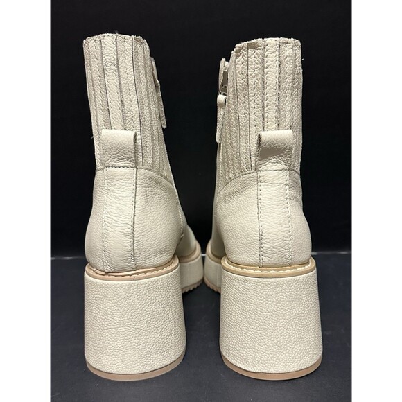NEW Dolce Vita Womens Size 10 Ivory Leather Hilde Platform Boots Size Zip - Picture 7 of 9